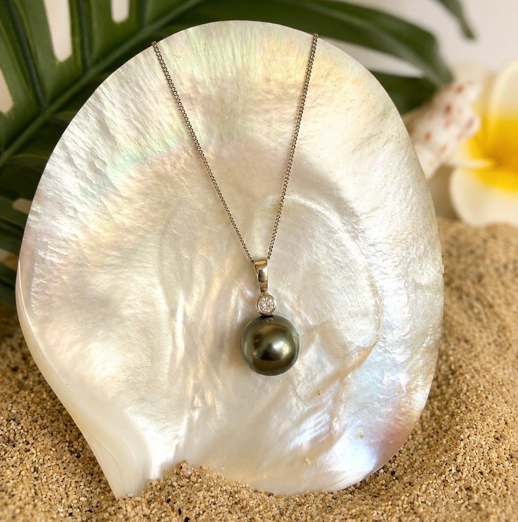Collier ARATIKA en argent 925 avec perle de Tahiti multicolore de 12,4 mm