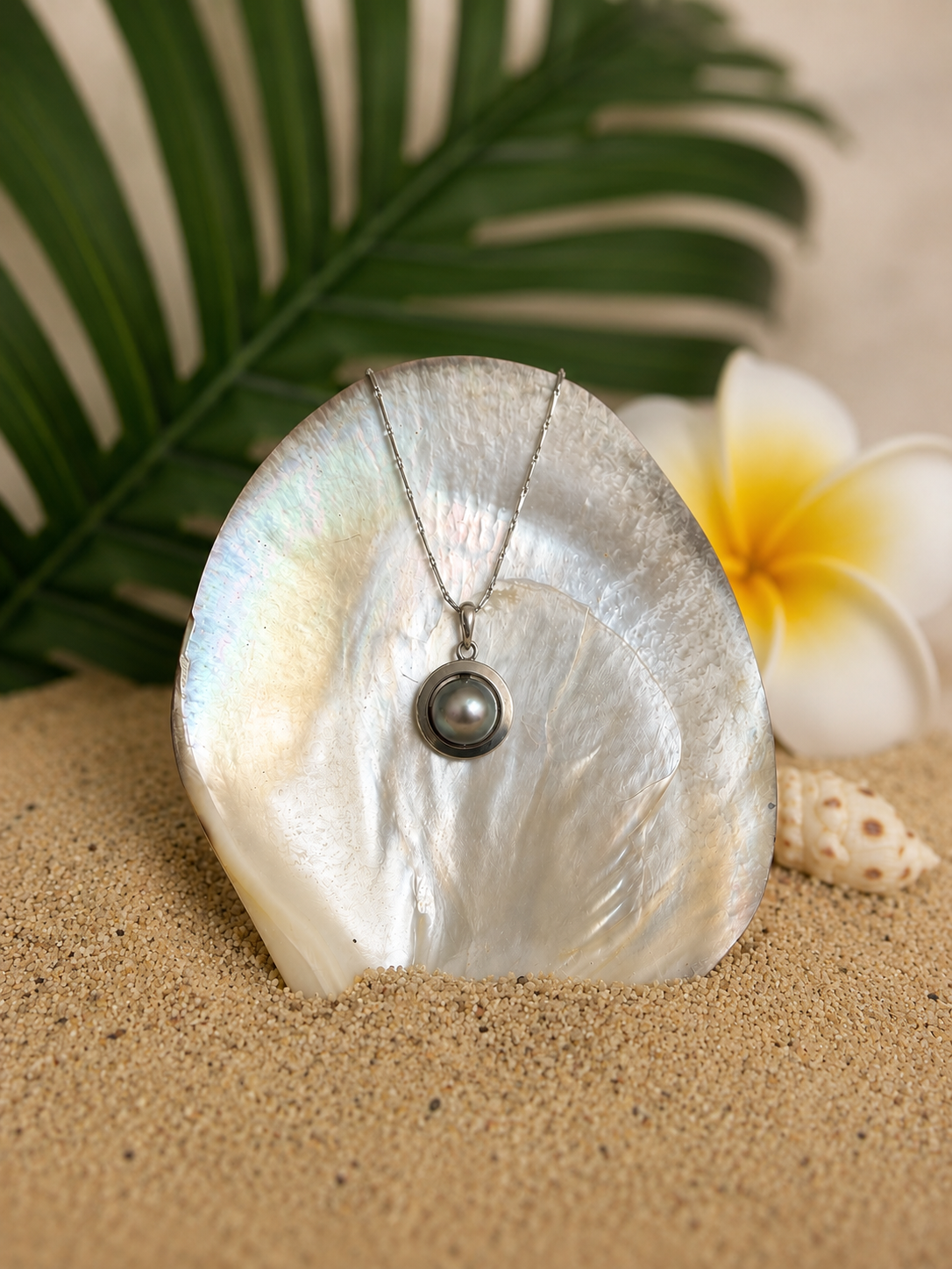 Collier FANGATAU en argent 925 avec perle de Tahiti grise de 10,1 mm