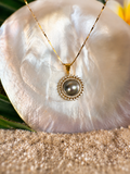 Collier pendentif AUKEVA avec perle de Tahiti authentique gris rosé
